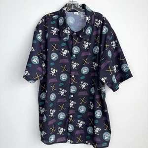 Anaheim Mighty Ducks NHL Ice Hockey Button Up Hawaiian Aloha Style SHIRT Size XL - Picture 1 of 9