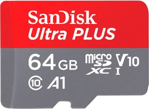 SanDisk - Ultra PLUS 64GB microSDXC UHS-I Memory Card - Picture 1 of 6