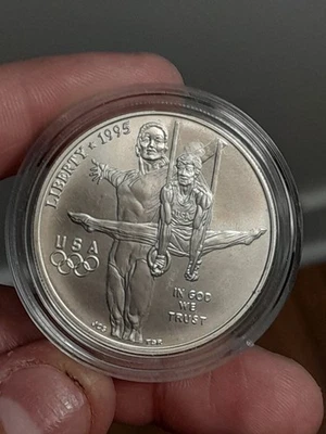1995 D Atlanta Olympics Gymnast Commemorative 90% Silver Dollar - Image 1 of 4