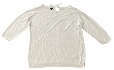 Talbots 女式亚麻象牙毛衣 XL 优雅超大轻便 — 第 1/4 张图片