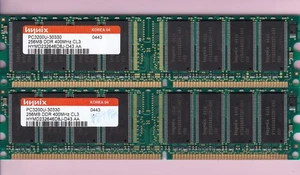 512MB 2x256MB DDR-400 HYNIX PC-3200 HYMD232646D8J-D43 AA RAM Memory Kit DDR1 - Picture 1 of 2