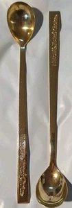 2xNescafe Taster's Choice Gold Plated Tall Skinmy Spoon 9" Ice Tea, Coffee fr/sh - Picture 1 of 8