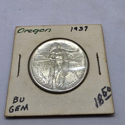 * 1937-D * SUPERB+ GEM BU MS OREGON TRAIL COMMEMORATIVE HALF-DOLLAR * - Image 1 of 4