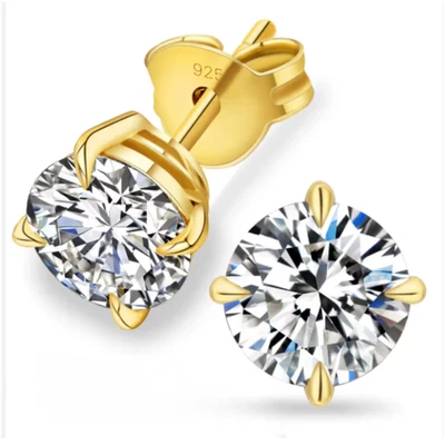 Aretes de Moissanita Real Pushback Plata 925 Hip Hop Hombres Damas 5 mm 6,5 mm Foto 1 de 4