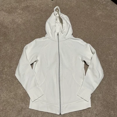 Lululemon Hoodie Womens Small White Scuba Full Zip Sweatshirt Jacket Yoga - Image 1 of 4