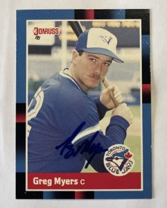 Tarjeta coleccionable de béisbol Donruss 1988 autografiada firmada por Greg Myers #624 - Imagen 1 de 3