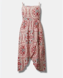 Torrid Challis Sommerkleid Kleid quadratischer Ausschnitt Boho Print Größe 2x Midi Länge Landhaus - Bild 1 von 11