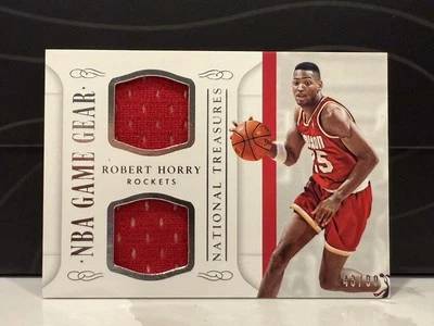 2014-15 Robert Horry Game Worn Patches National Treasures NBA Game Gear /99 - Image 1 of 4