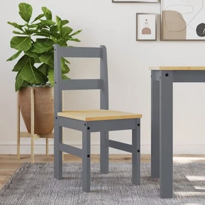 vidaXL Essstühle 2 Stk. Panama Grau 40x46x90 cm Massivholz Kiefer - Bild 1 von 8
