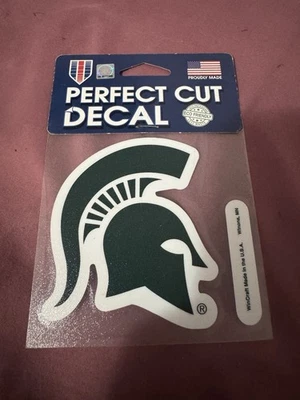 Michigan State Spartans 4"x4" corte perfecto calcomanía auto pegatina emblema NCAA Foto 1 de 2