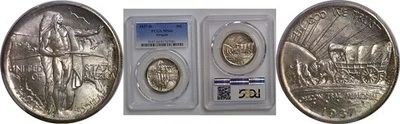 1937-D 50C Oregon Trail Commemorative Half Dollar PCGS MS-66 - Image 1 of 3