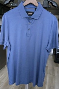 BOSS Blue Polo Shirt. Size M. Cotton Camel Label - Picture 1 of 8