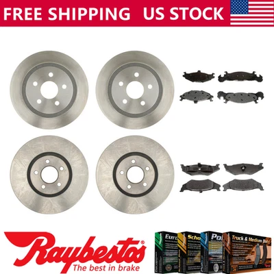 Rotores de freio dianteiros traseiros e pastilhas de freio metálicas para Dodge Daytona 1990 - Raybestos - Imagem 1 de 4