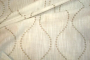 7.6 Yds Trend Fabric 03654 Ecru Embroidery Hourglass Drapery 55" x 173" BTP - Picture 1 of 5