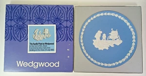 Wedgwood Blue Jasperware Man on the Moon Apollo Eleven Collector Plate England - Picture 1 of 10