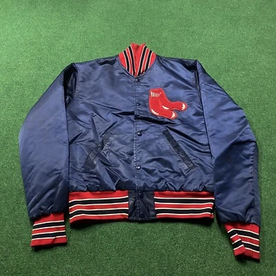 Vintage Boston Red Sox Jacket Mens M Blue Starter 80S 90S Satin Coat USA MADE - Image 1 of 4