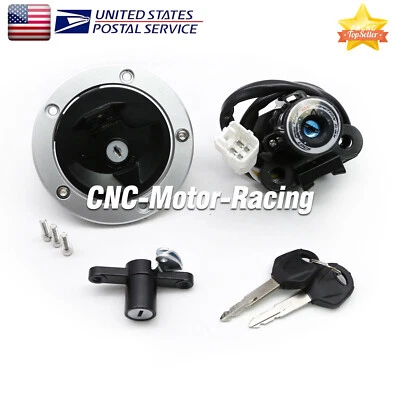 Juego de llaves de tanque de bloqueo interruptor de encendido tapa de gas combustible para Kawsaki Ninja ZX10R 2011-2019 Foto 1 de 4