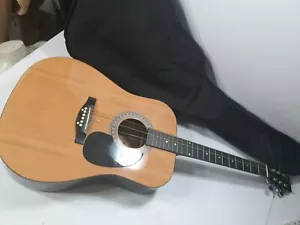 Vintage Burswood Esteban 6-String Acoustic Dreadnought Guitar in Gig Bag - Picture 1 of 10