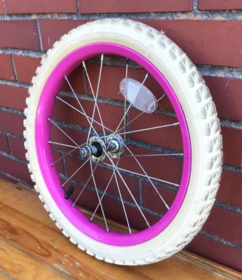 Rueda delantera rosa para bicicleta de 16" con neumático de 1,75" Mini-BMX bicicleta para niños #C64 Foto 1 de 3