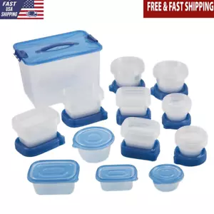 92PC Food Storage Containers Set Stackable Microwave Freezer Safe Clear Jars New - Picture 1 of 7
