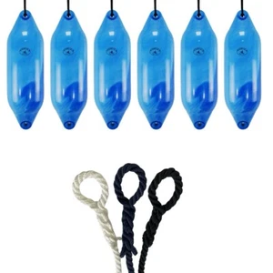 6 x HURRICANE Aurora Bootsfender: blau PM04 - FREE SPLICED END 10MM SEIL - Bild 1 von 2