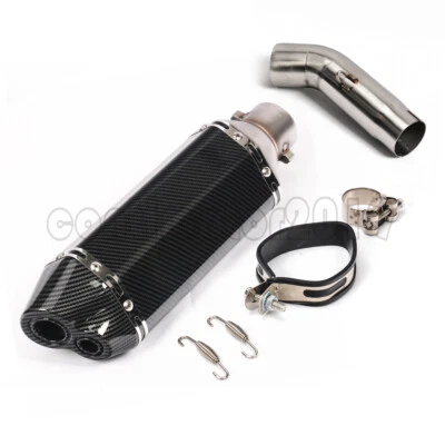 Motorcycle Exhaust Link Pipe For Suzuki GSXR 600 750 11-23 Dual Outlet Muffler  - Image 1 of 4