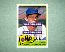 Darrell Sutherland New York Mets 1965 Style Custom Baseball Art Card