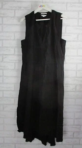 CUE womens shirt dress black leopard print 12 sleeveless v-neck - Picture 1 of 9