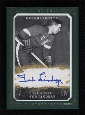 2008 Upper Deck Masterpieces Brushstrokes Green Border /35 Ted Lindsay Auto HOF