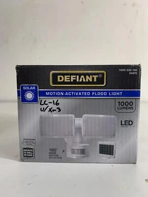 Defiant 180 Degree Outdoor Solar Motion Activated 2 Head LED Flood Light  1000 L - Image 1 of 2