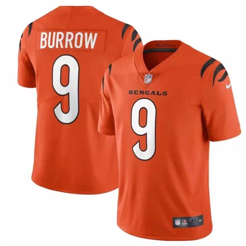 Cincinnati Bengals Joe Burrow #9 Orange color Youth Stitched Jersey S-XL Size Cover