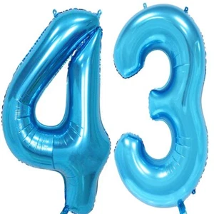 MAGJUCHE 40 inch Blue Foil 43 Helium Jumbo Digital Number BalloonsBlown up wi... - Picture 1 of 4