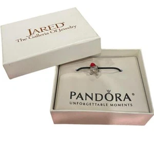 Retired Pandora Sterling Silver Red Enamel Christmas Puppy Dog Charm - Picture 1 of 13