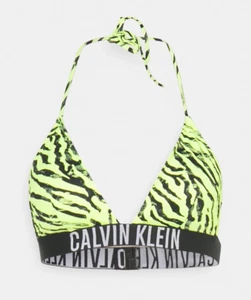 Calvin Klein Triangle Print Bikini Top XS Citrus Burst Tie Back Straps - Picture 1 of 8