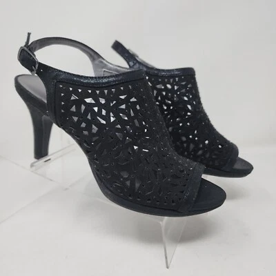 Zapatos Karen Scott Tacón Mujer 6 Negro Blairr Microgamuza Adornado Pump Correa Foto 1 de 4