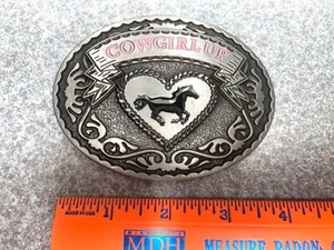 Hebilla de cinturón de corazón y caballo de vaquera - Vintage 6001 - Imagen 1 de 3