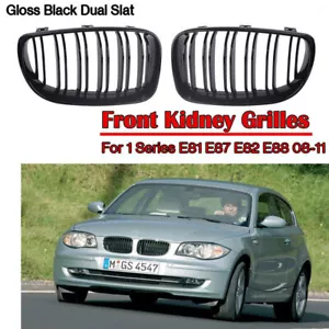 Gloss Front Bumper Kidney Grill Grille Fits BMW E81 E82 E87 E88 1 Series 2008-13 - Bild 1 von 7