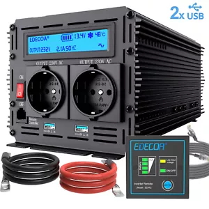 Convertitore di tensione EDECOA 3000 W 6000 V 12 V 230 V inverter con LCD V3 - Foto 1 di 11