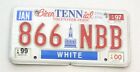 1996 TENNESSEE BICENTENNIAL LICENSE PLATE WHITE COUNTY ~ 866-NBB