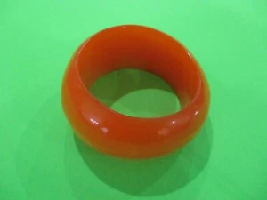 VTG BAKELITE CHUNKY ASYMMETRICAL ORANGE LARGE/HEAVY/THICK BRACELET/BANGLE RARE - Picture 1 of 5