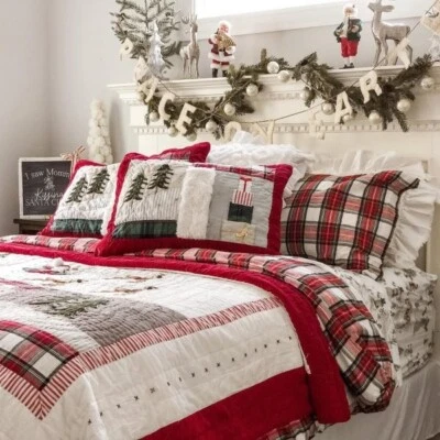 Pottery Barn Disney PLAID Stewart Pillow SHAM+Duvet Christmas gift holiday - - Image 1 of 4