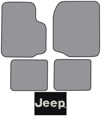 Alfombra con logotipo de 4 piezas 1987-1995 para Jeep Wrangler Cutpile Foto 1 de 2