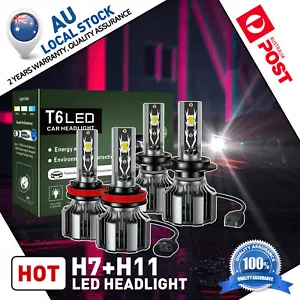 H7+H11 LED Headlight Globe High Low Beam Bulbs For Holden Commodore VE 2006-2013 - Picture 1 of 9