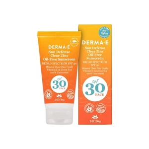 Derma-E Sun Defense Clear Zinc Oil Free Sunscreen SPF 30 Face 2 oz Exp 08/31/25 - Picture 1 of 6