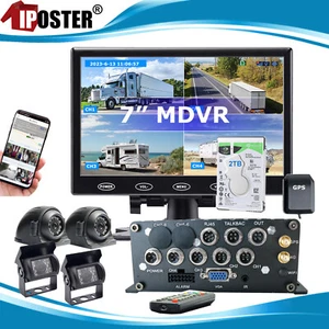GPS MDVR 7" Monitor 1080P Backup Camera 2T HDD For Truck Bus Caravan Remote View - Picture 1 of 11