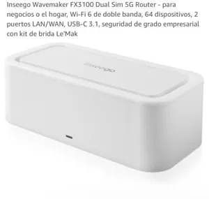 Inseego Wavemaker FX3100 Dual-Band Wi-Fi 6, 64 Devices, 2X LAN/WAN Ports - White - Picture 1 of 3