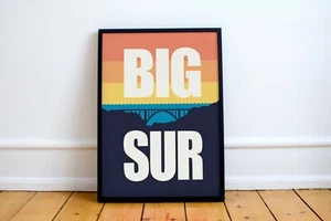 BIG SUR, California Poster, Jack Kerouac, pacific ocean,bixby bridge coastline - Picture 1 of 5