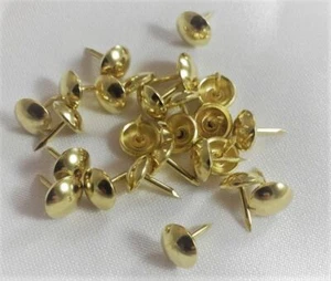 UPHOLSTERY PINS TACKS NAILS DECORATIVE SOFA CRAFT STUDS BRASS PLATED 5-5000 - Picture 1 of 8
