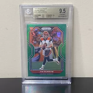 2020 Prizm Joe Burrow RC Green Prizm #307 BECKETT 9.5! - Picture 1 of 2
