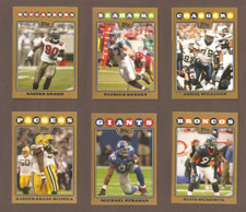 2008 Topps Gold Border /2008 NFL parallel YOU PICK set/team/players #201-300